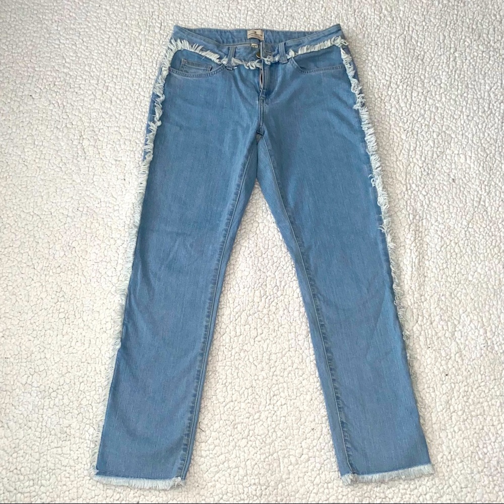 French Connection Blue Jeans with Fringe